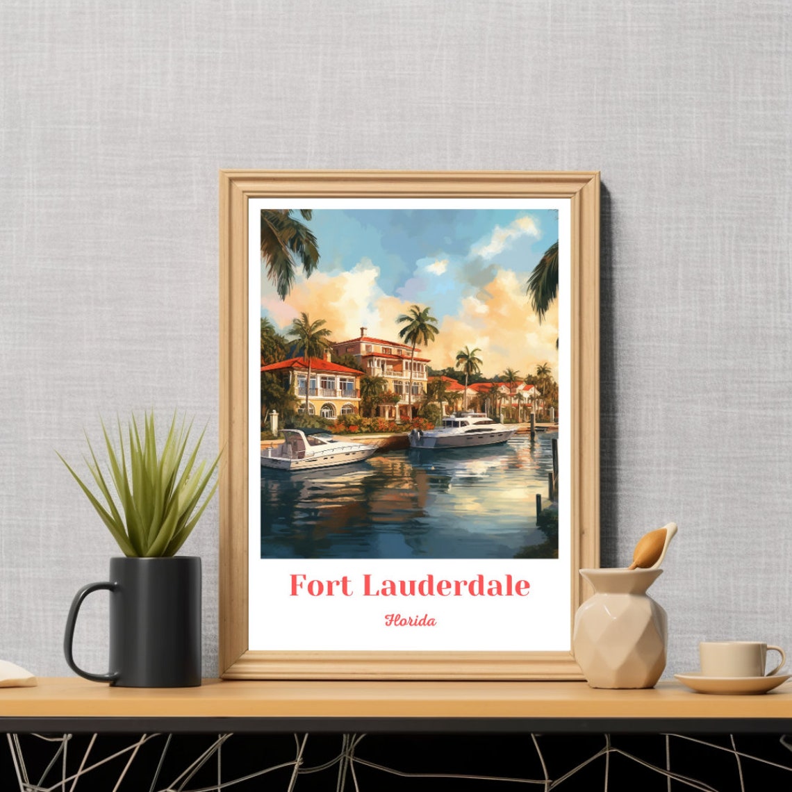 Fort Lauderdale Travel Poster, Florida Christmas Gift - Image 2
