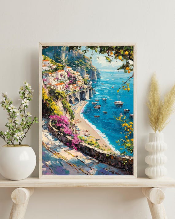Amalfi Coast Poster Amalfi Coast Travel Poster Sorrento Lemon Amalfi Print Italy Wall Art Amalfi Lemons Amalfi Coast Print Sorrento Art