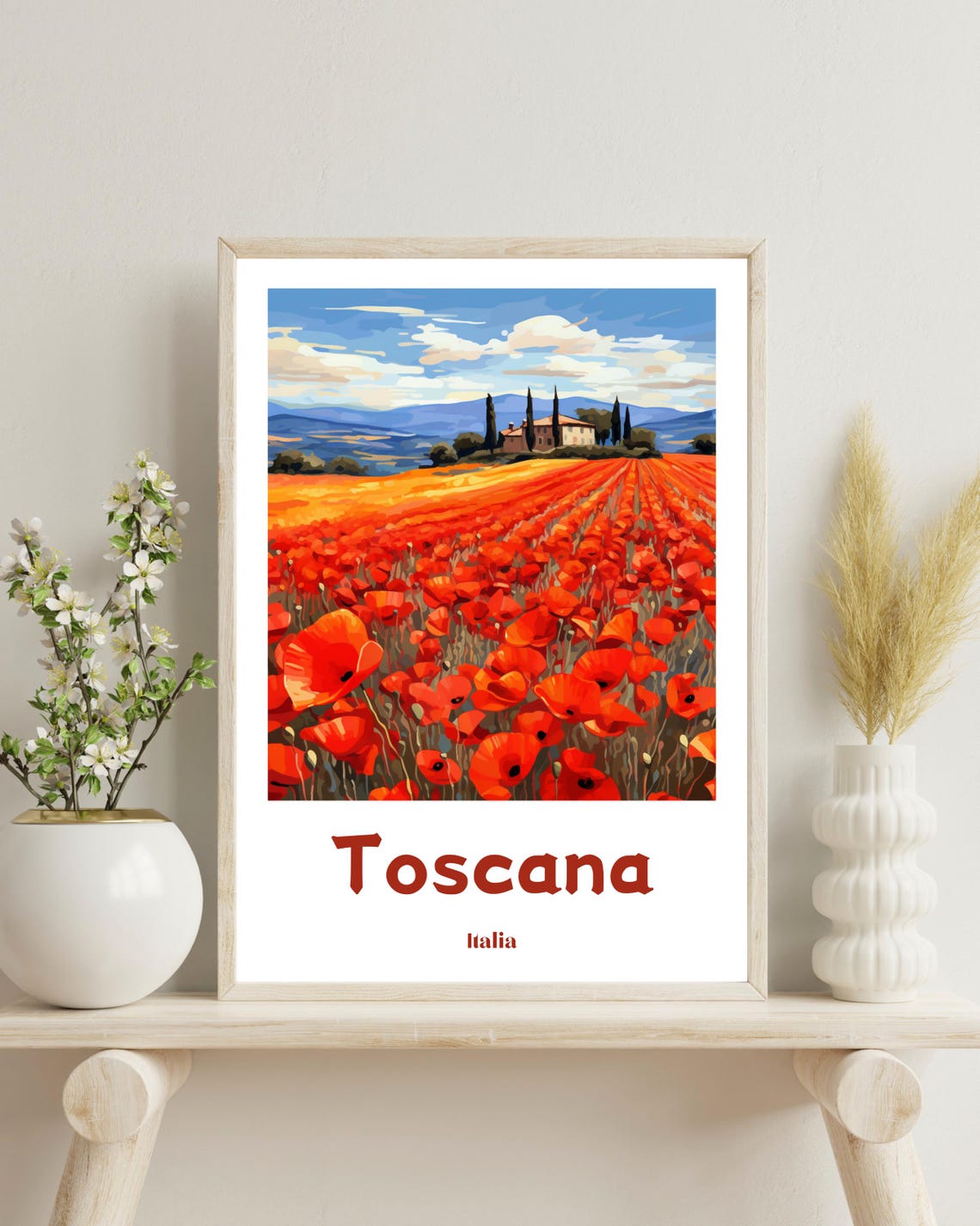 Toscana Travel Poster, Tuscany Italy Wall Decor