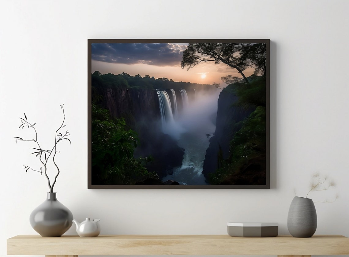 Victoria Falls Travel Poster, Zimbabwe Africa
