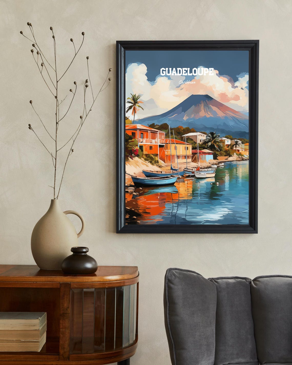 Guadeloupe Travel Poster, Tropical Caribbean Landscape - Image 2