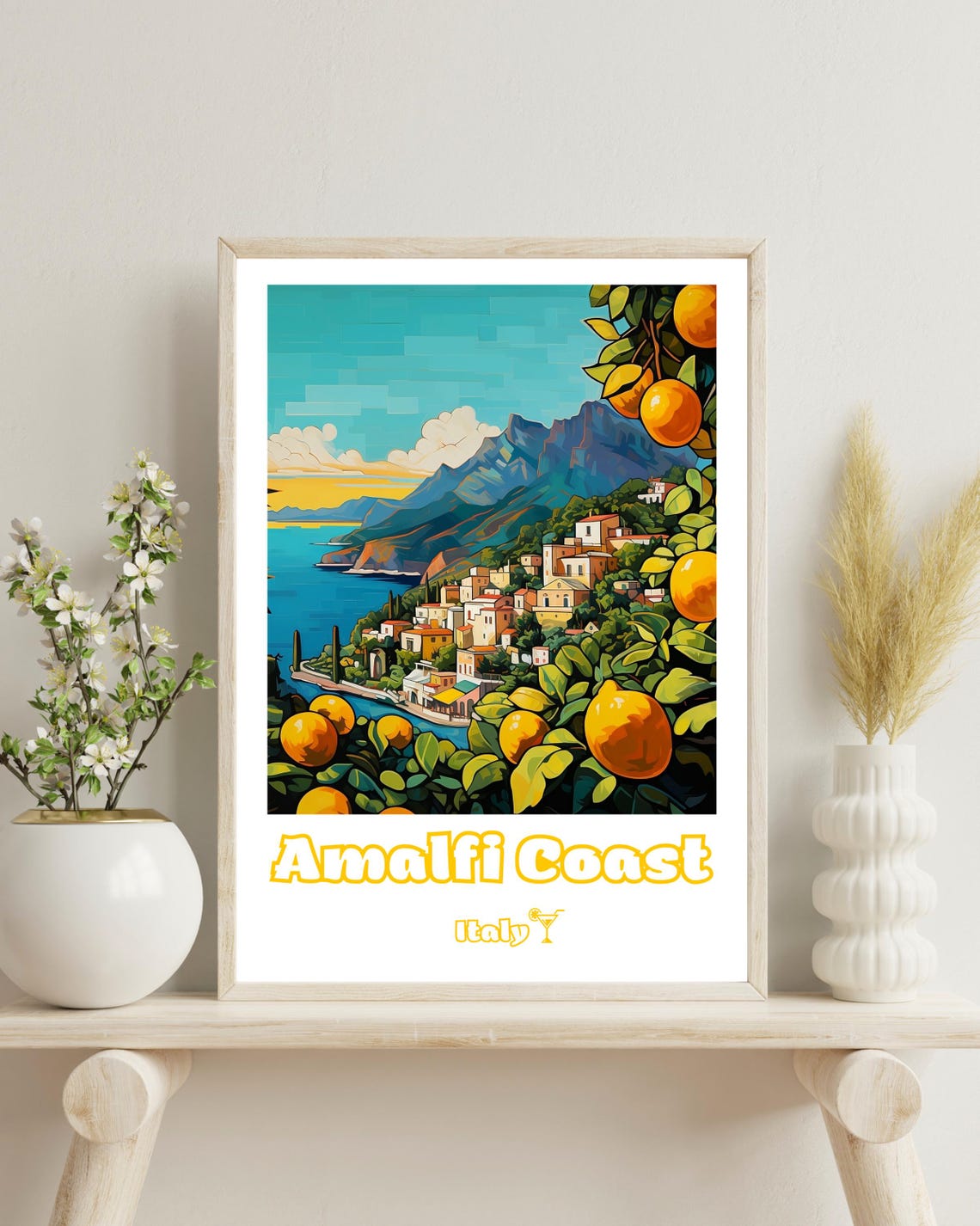 Amalfi Coast Travel Poster, Sorrento Lemon Art Print