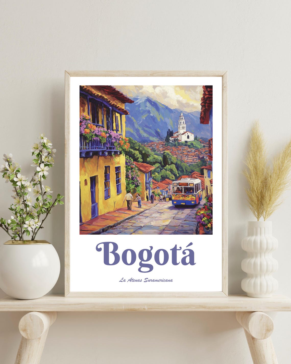 Bogota Colombia Travel Poster, Gift for Colombia Lovers
