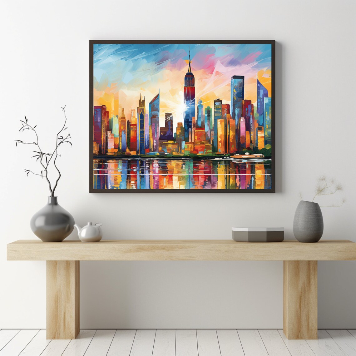 New York City Abstract Skyline Travel Poster