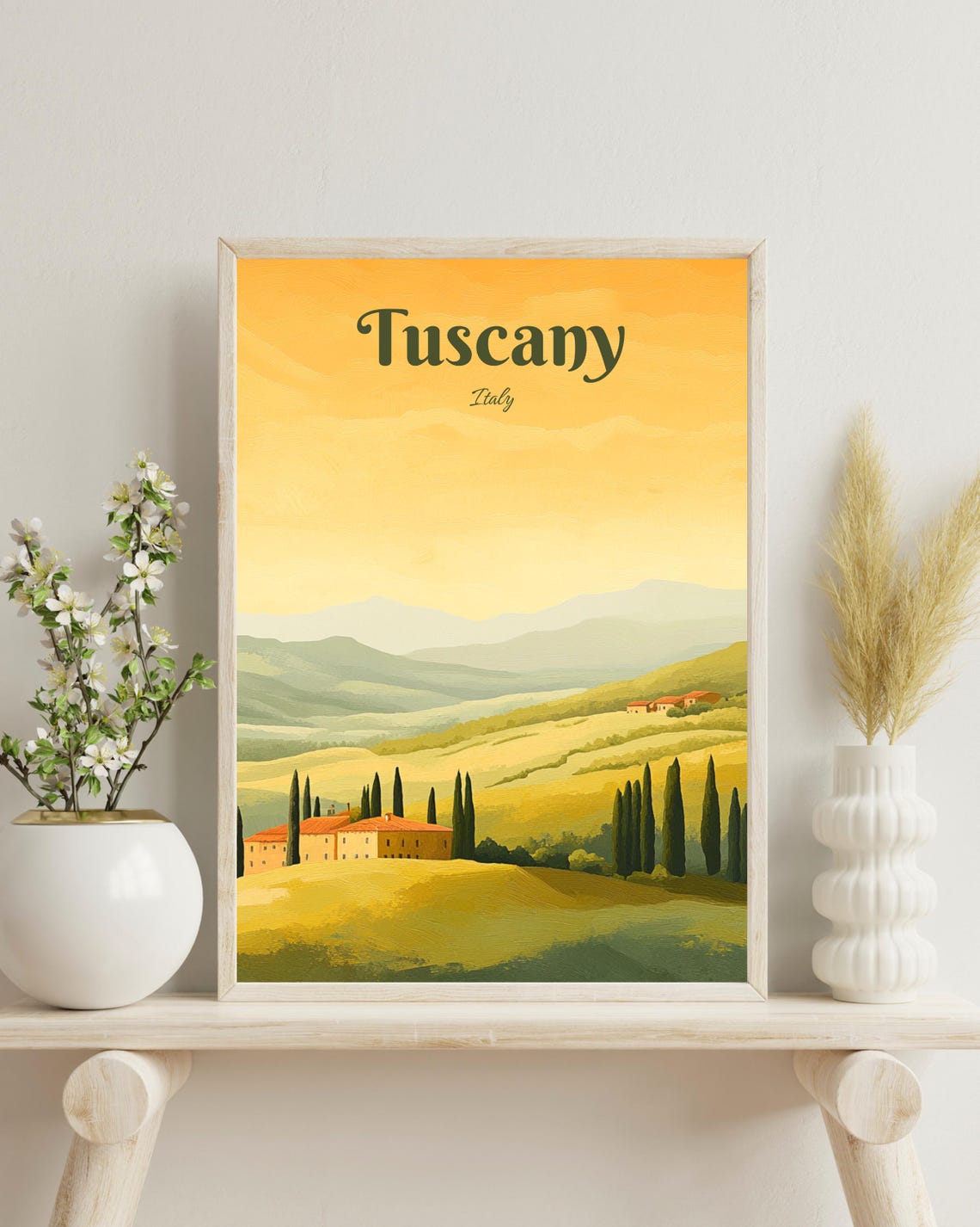 Tuscany Poster Tuscany Travel Print Tuscany Vintage Print Tuscany Retro Art Toskana Art Italian Wall Art Kitchen Decor Christmas Gift