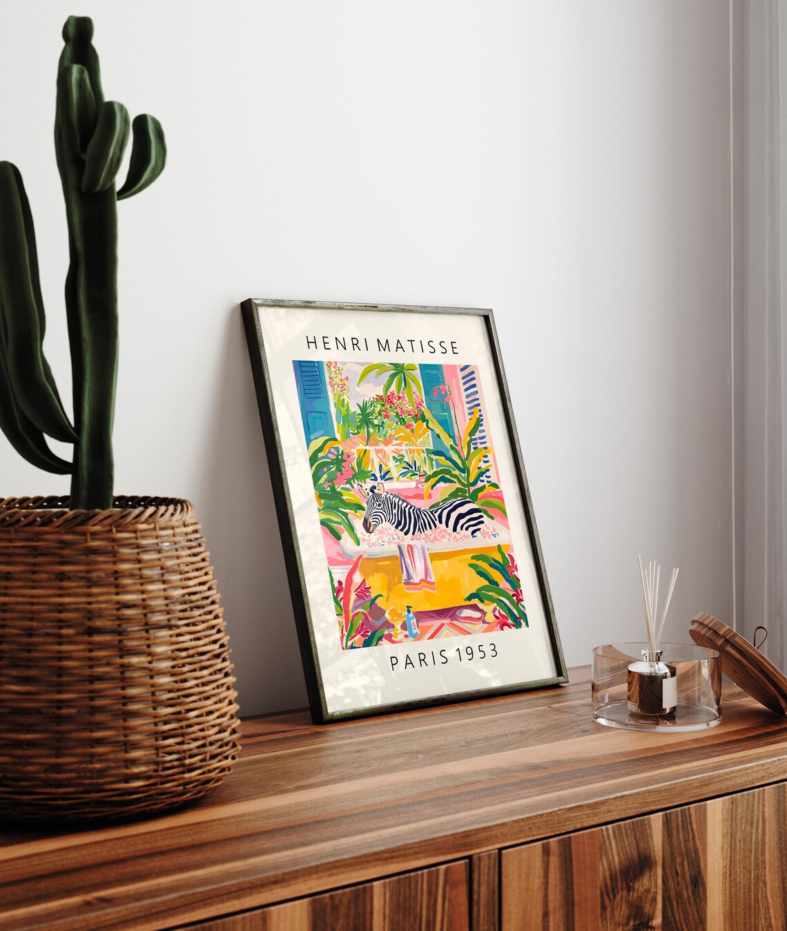 Zebra In Bathtub Funny Poster, Maximalist Safari Decor - Image 3
