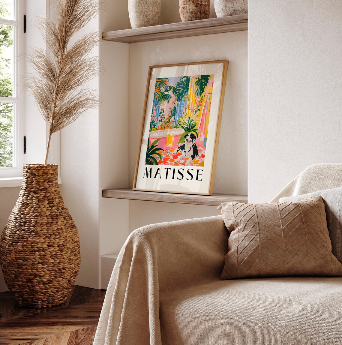 Border Collie Bathroom Art Print, Matisse-Inspired - Image 6