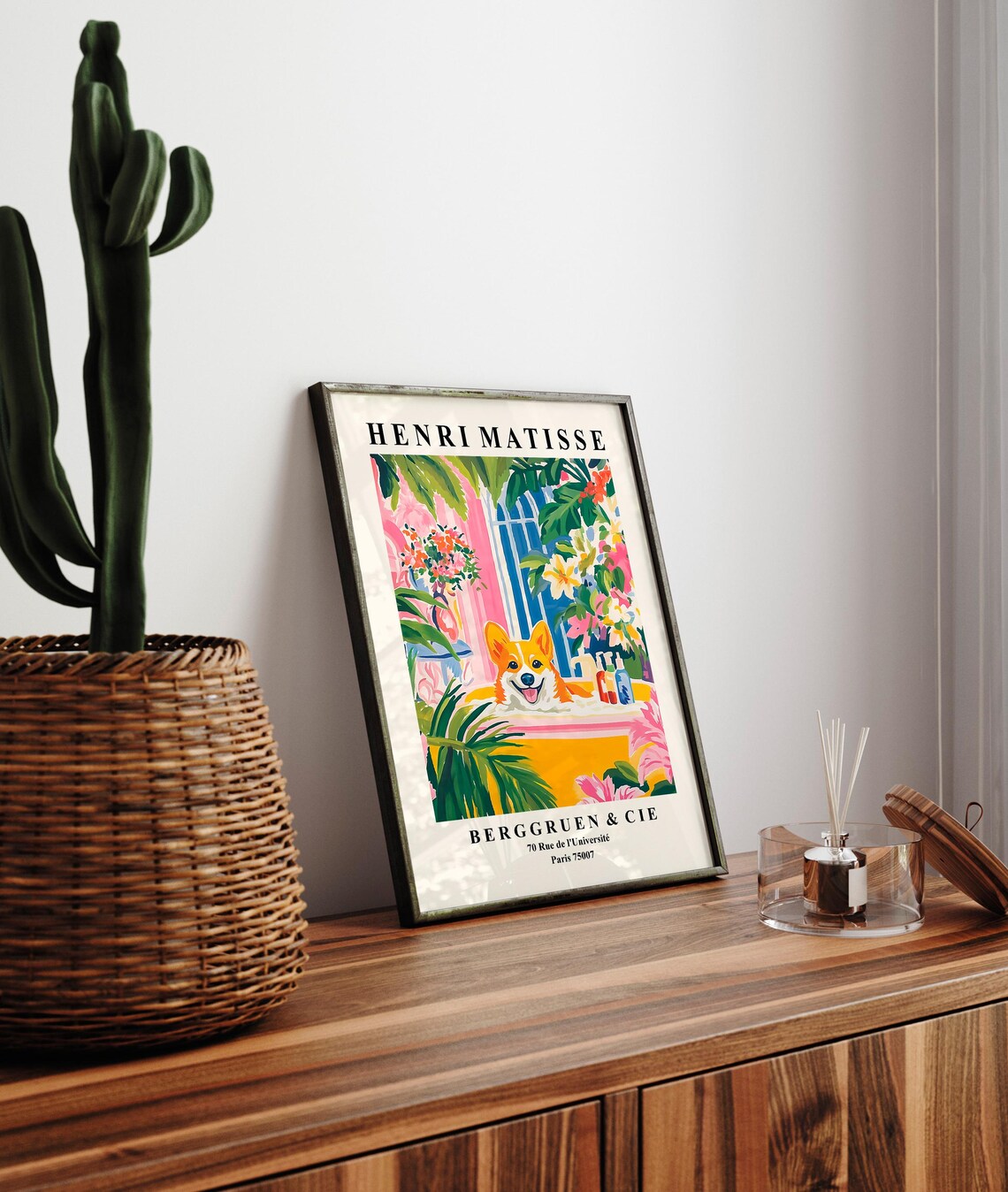 Corgi Art Print, Matisse-Inspired Funny Bathtub - Image 4