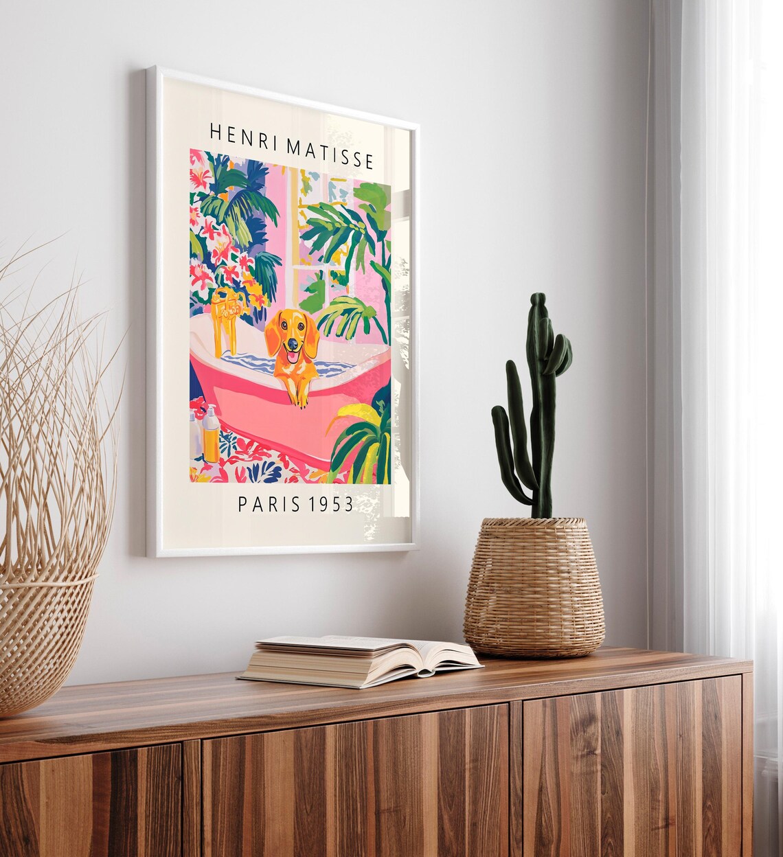 Dachshund Funny Bathroom Wall Art, Mid-Century - Image 5