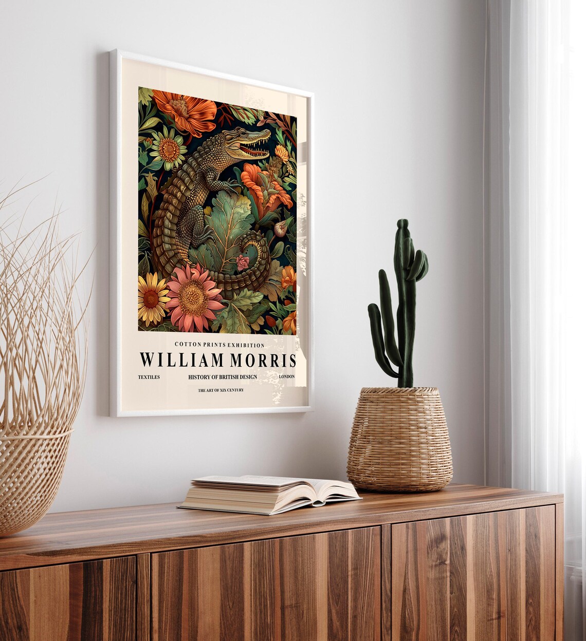 William Morris Crocodile Botanical Mid-Century Art Print - Image 4