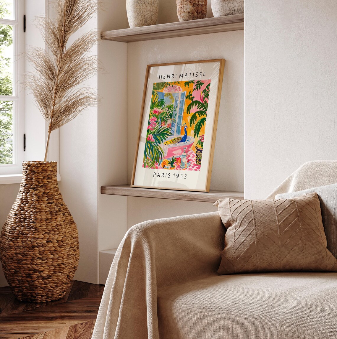 Peacock In Bathtub, Pink Maximalist Matisse Poster - Image 4