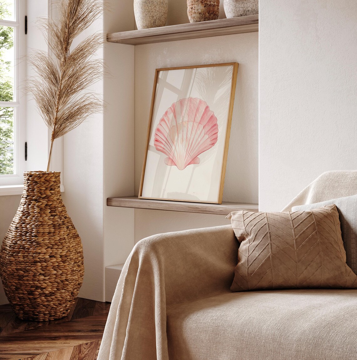 Soft Pink Seashell Poster, Beachy Coastal Decor - Image 6
