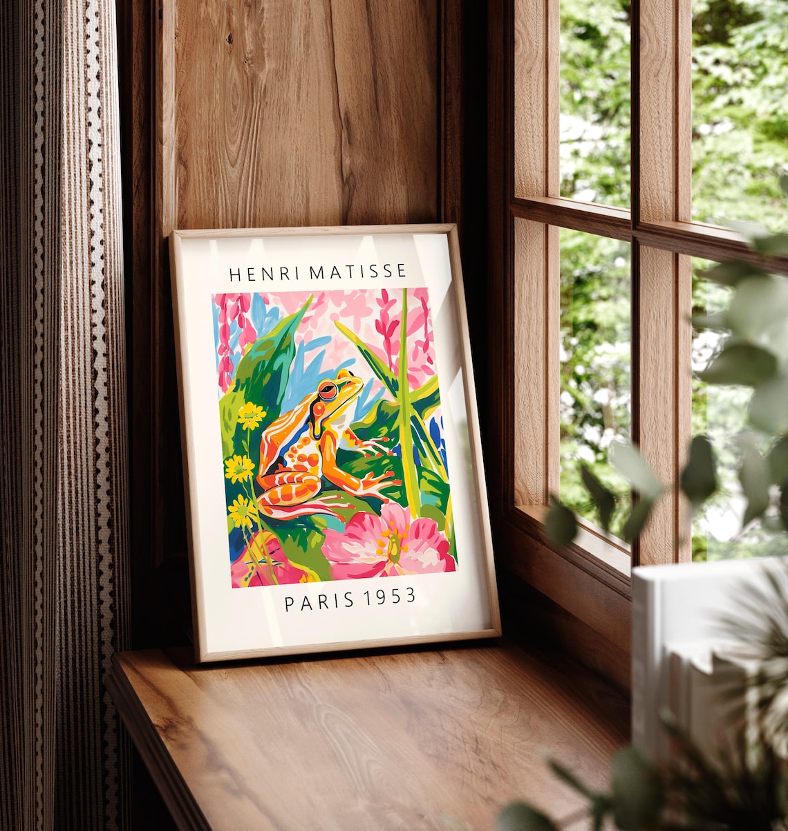 Henri Matisse Style Orange Frog Tropical Flower Paris 1953 Poster - Image 6