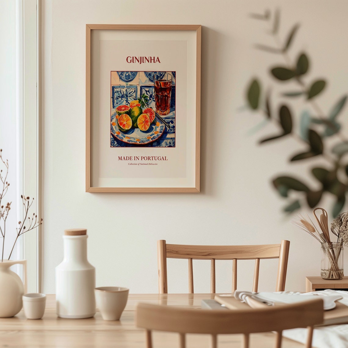 Ginjinha Portuguese Sour Cherry Liqueur Azulejo Tile Art Poster - Image 3