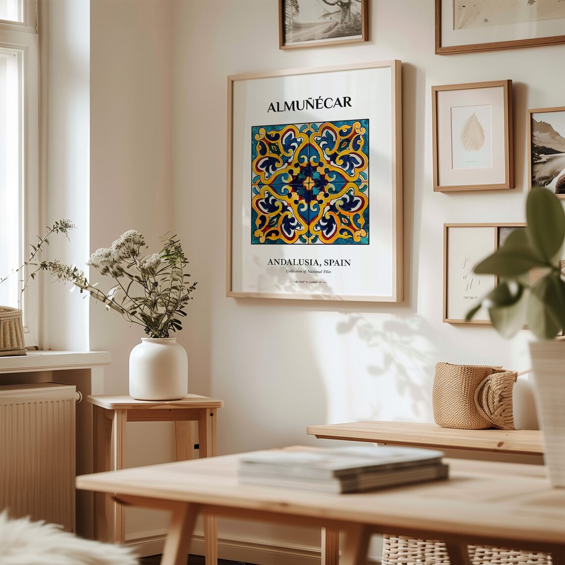 Almunecar Andalusia Tile Poster with Colorful Moorish Swirl Motif - Image 2