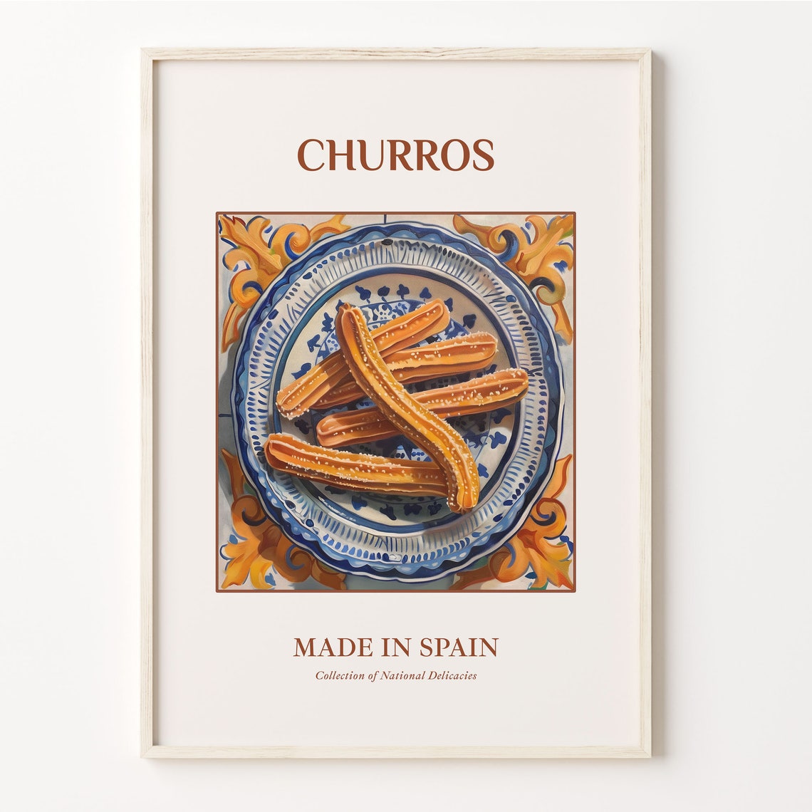 Churros Spanish Sugar Dusted Fritters Ceramic Tile Art Poster