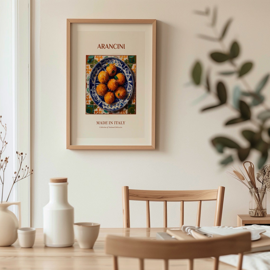 Arancini Italian Fried Rice Balls Tile Plate Kitchen Wall Poster - Image 3