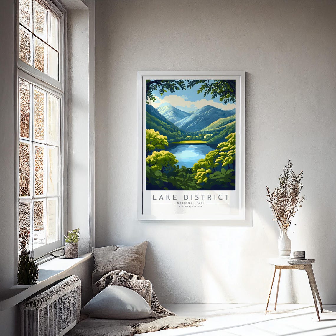 Lake District England National Park Valley Lake Hills Green Poster - Image 4