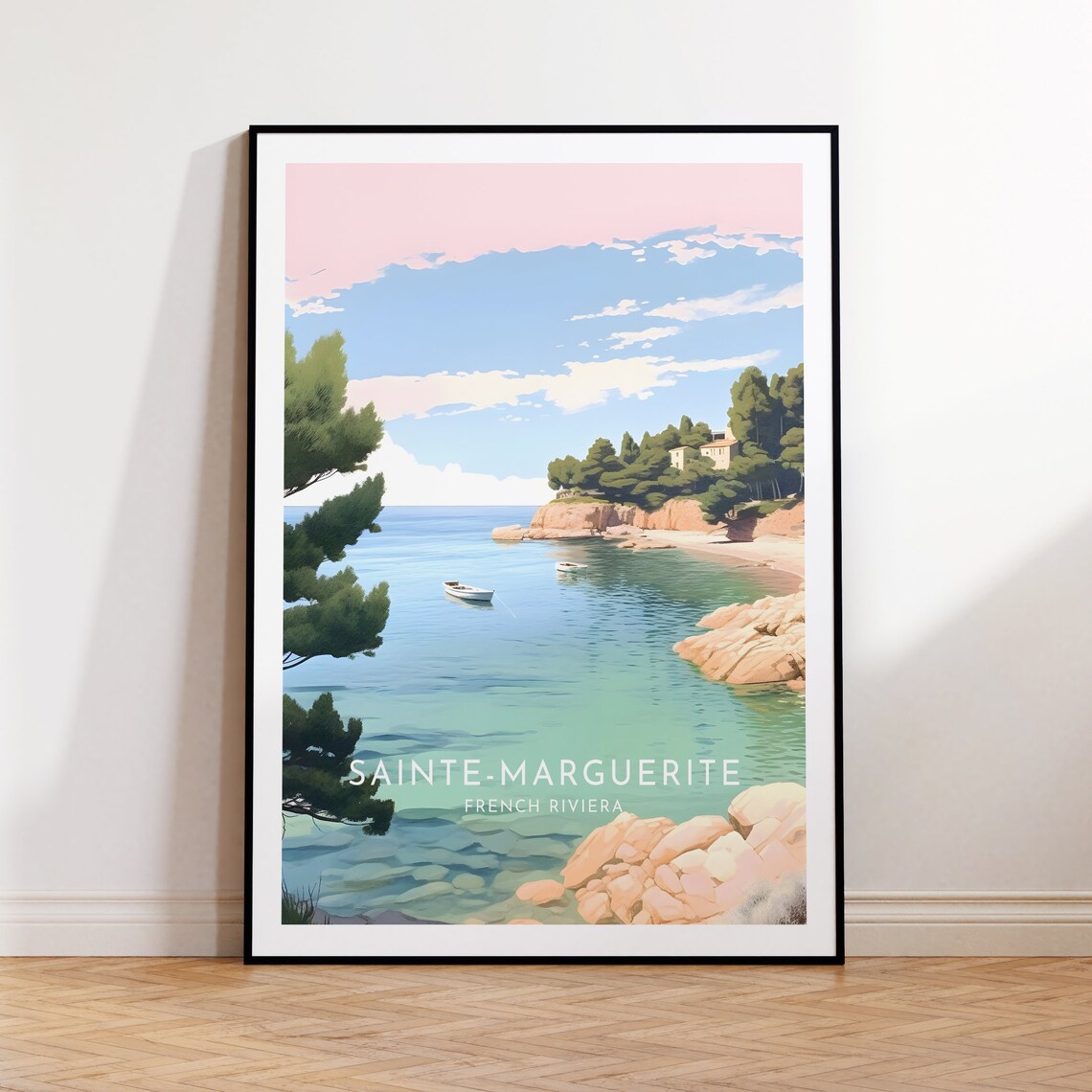 Sainte Marguerite French Riviera Cove Sailboat Calm Sea Poster