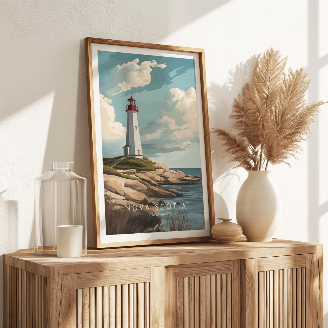 Nova Scotia Canada Lighthouse Rocky Atlantic Coast Scene Poster - Image 2