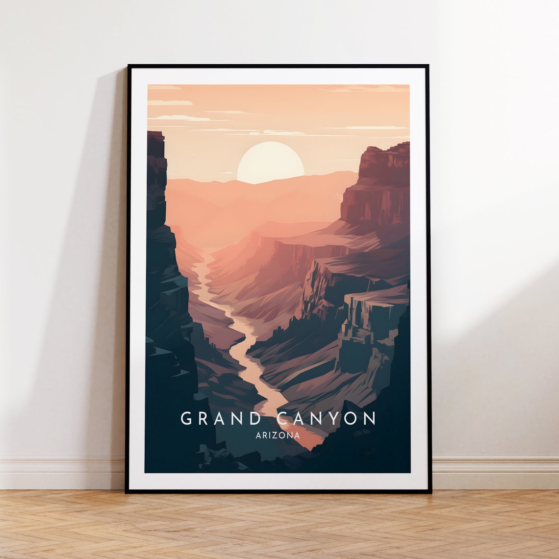 Grand Canyon Arizona Sunset River Cliffs Dramatic Travel Wall Poster