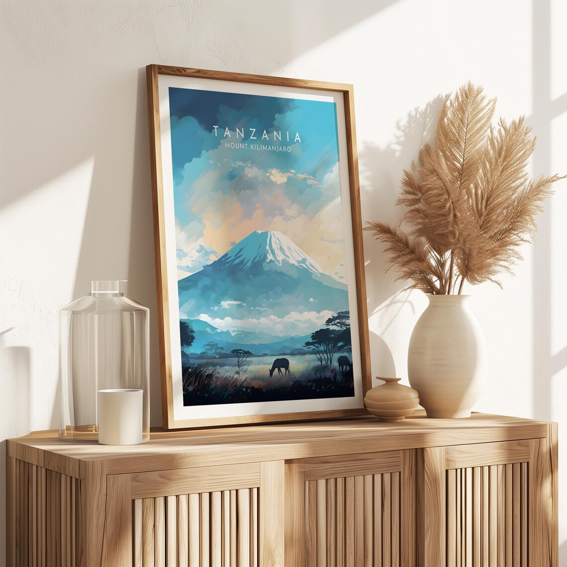 Mount Kilimanjaro Travel Poster, Tanzania Mountain View - Image 2