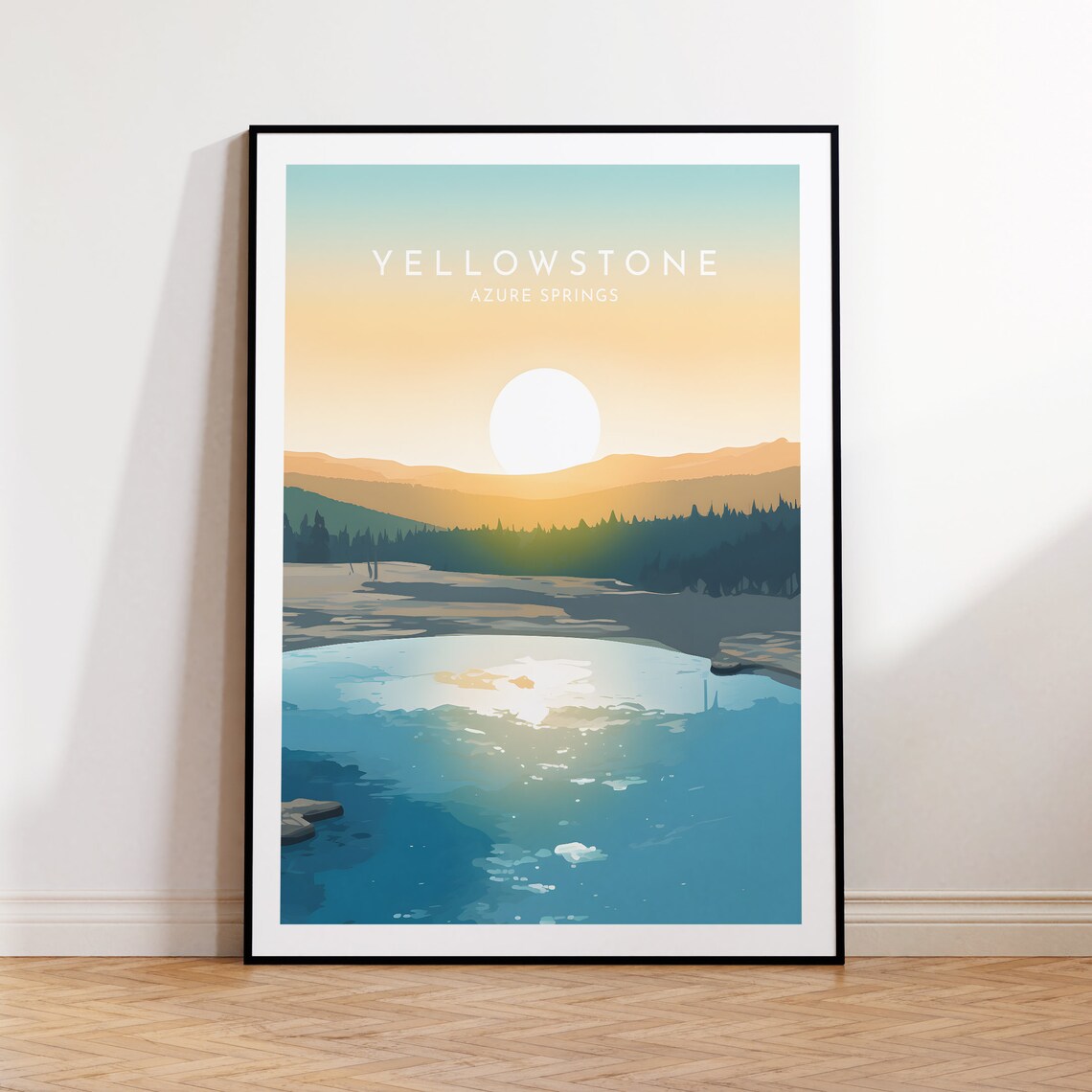 Yellowstone Travel Print, Wyoming Travel Poster