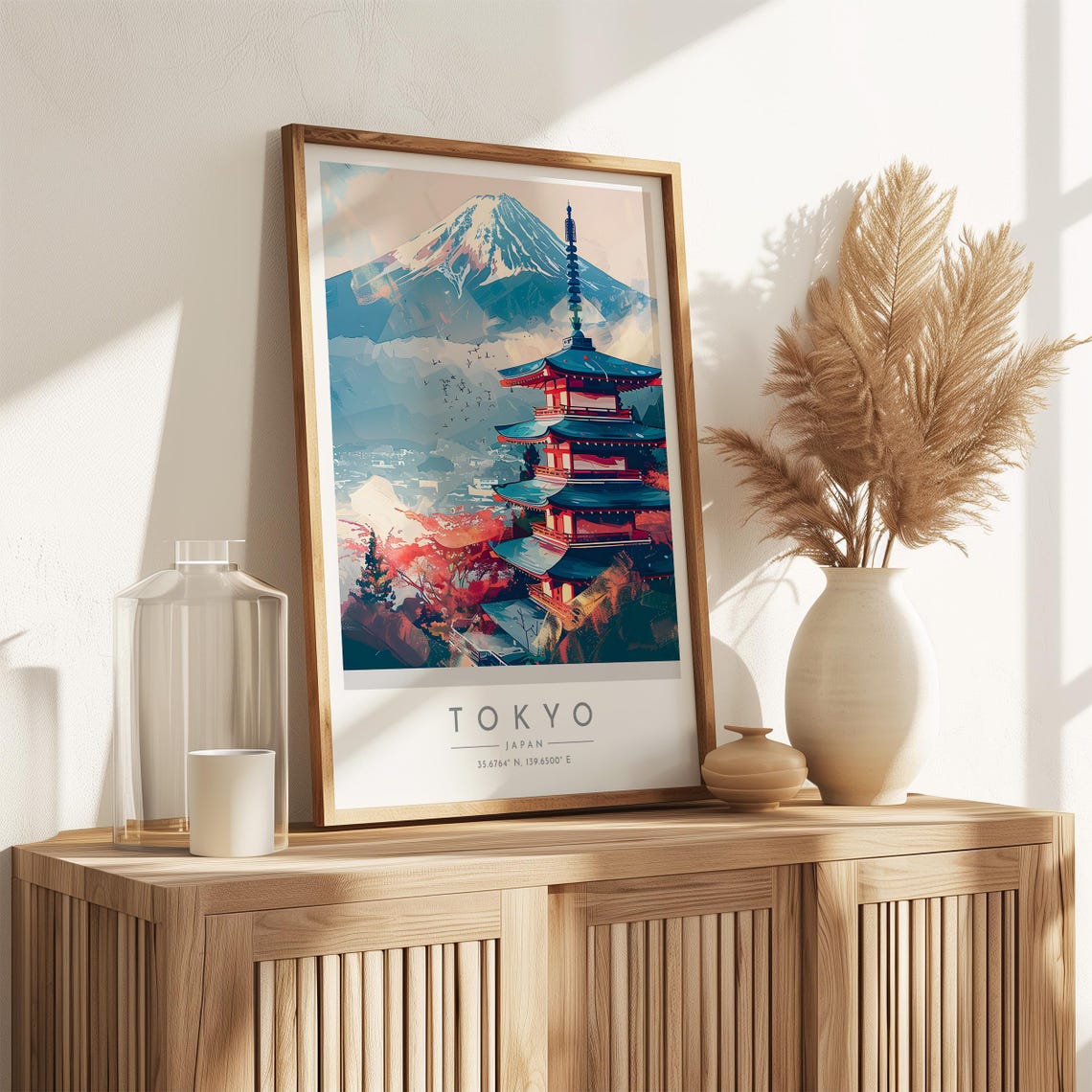 Tokyo Mount Fuji Chureito Pagoda Soaring Birds Travel Poster - Image 3