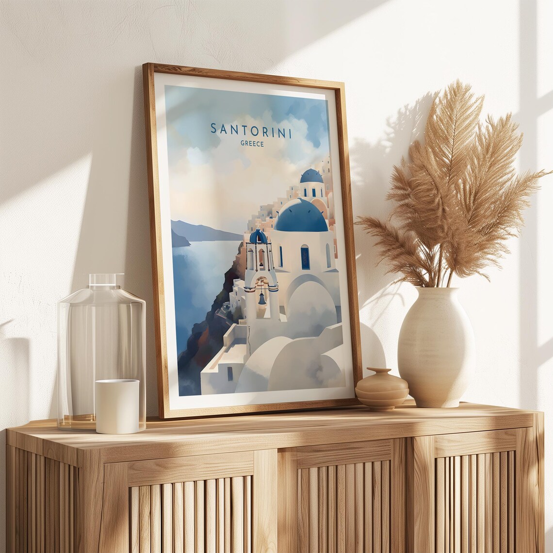 Santorini Travel Print, Greece Home Decor Poster - Image 2