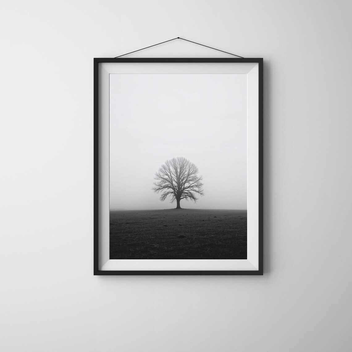Foggy Tree Minimalist Landscape Art Print