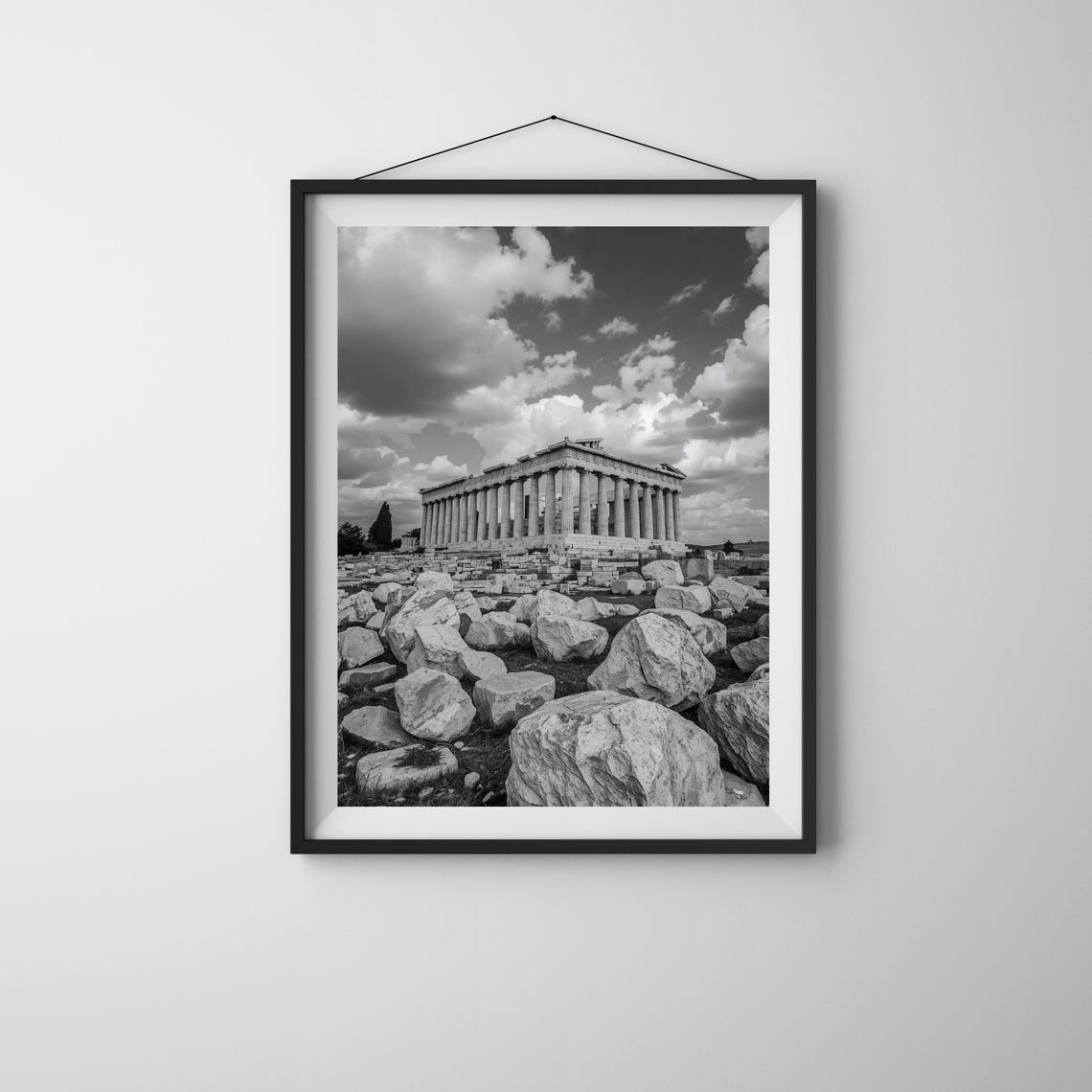 Parthenon Athens Greece Black White Ancient Ruins Photo Print
