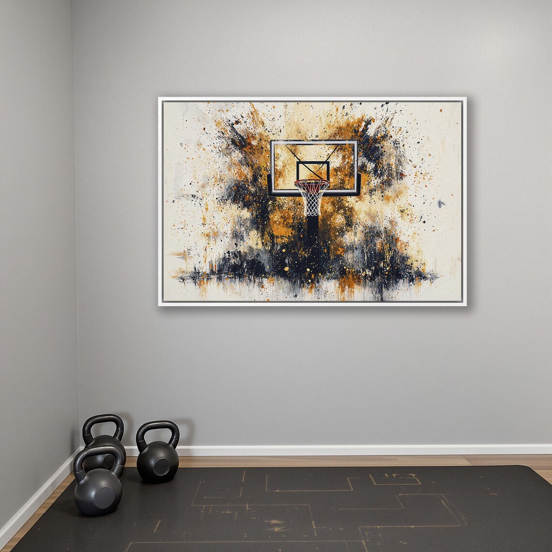 Basketball Hoop Modern Abstract Poster, Boys Room Decor - Image 4