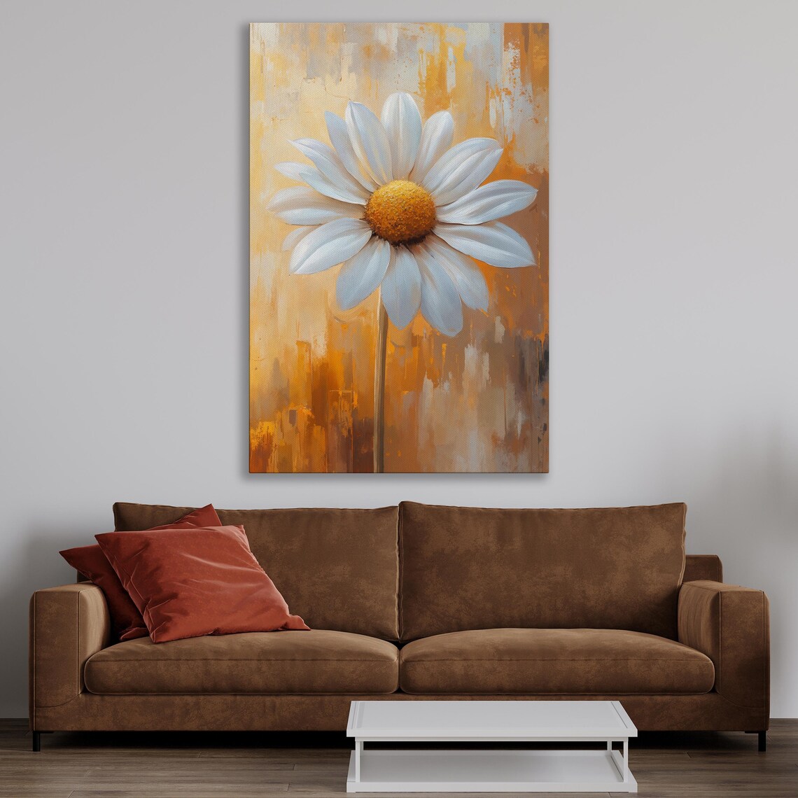 White Daisy Botanical Art Print, Modern Floral - Image 3