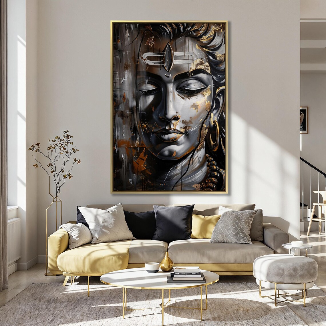 Majestic Shiva Abstract Spiritual Wall Art Print - Image 4