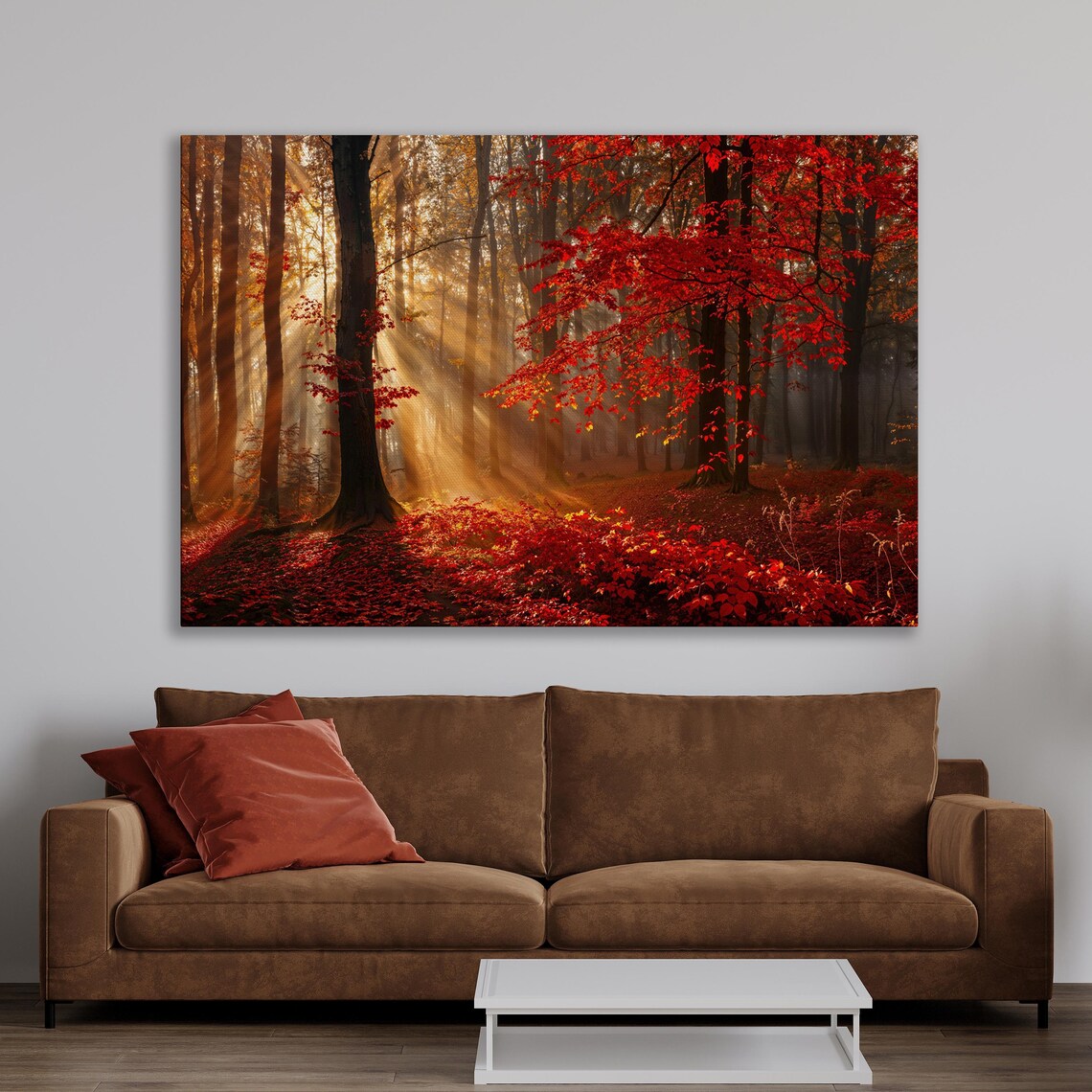 Enchanted Autumn Forest, Misty Woods Art Print - Image 3