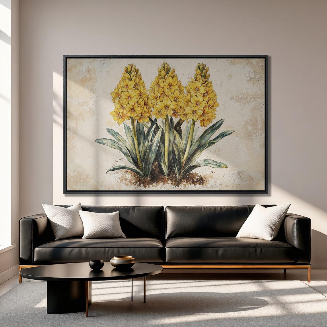 Yellow Hyacinth Blooms In Botanical Vintage Style Floral Poster - Image 3