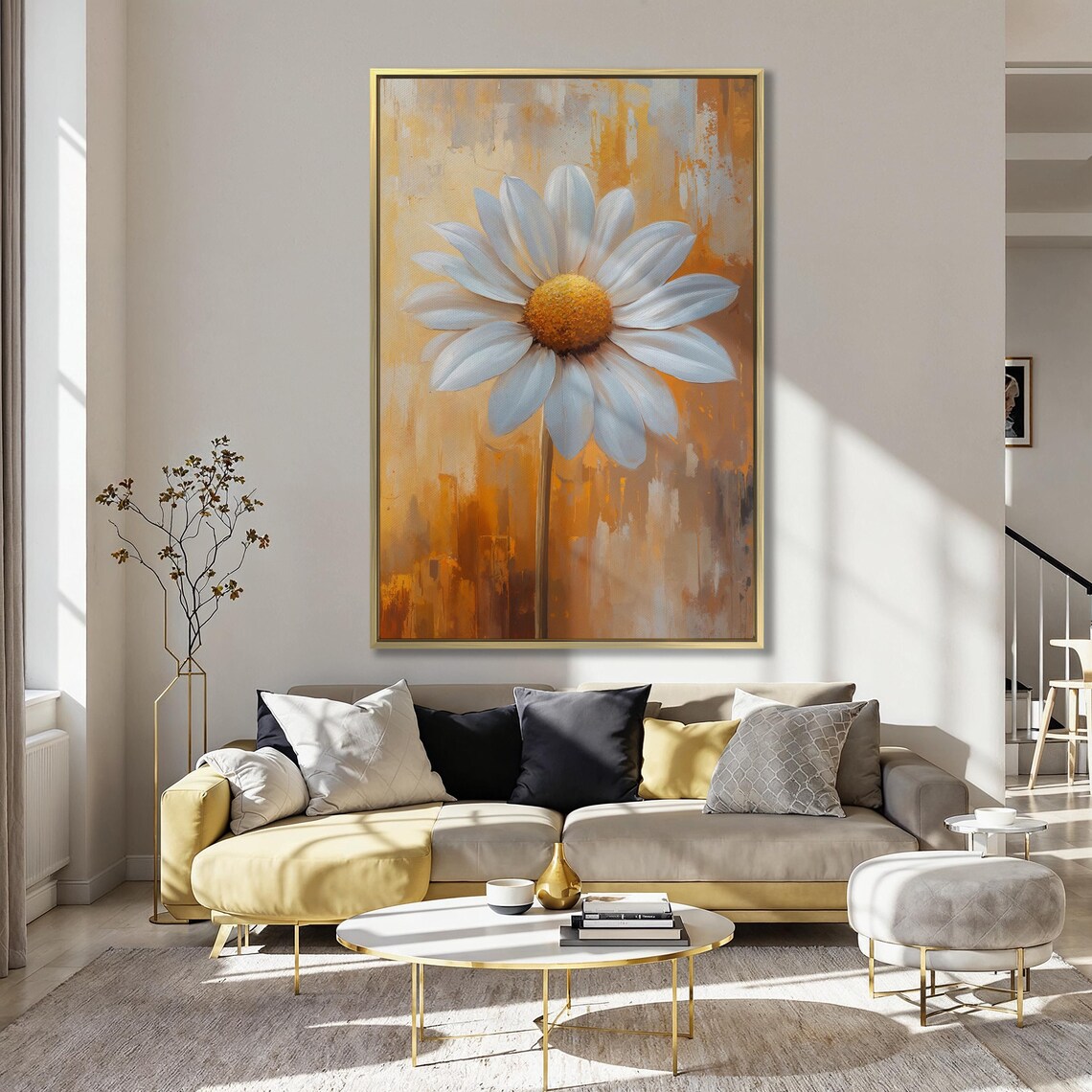 White Daisy Botanical Art Print, Modern Floral - Image 5