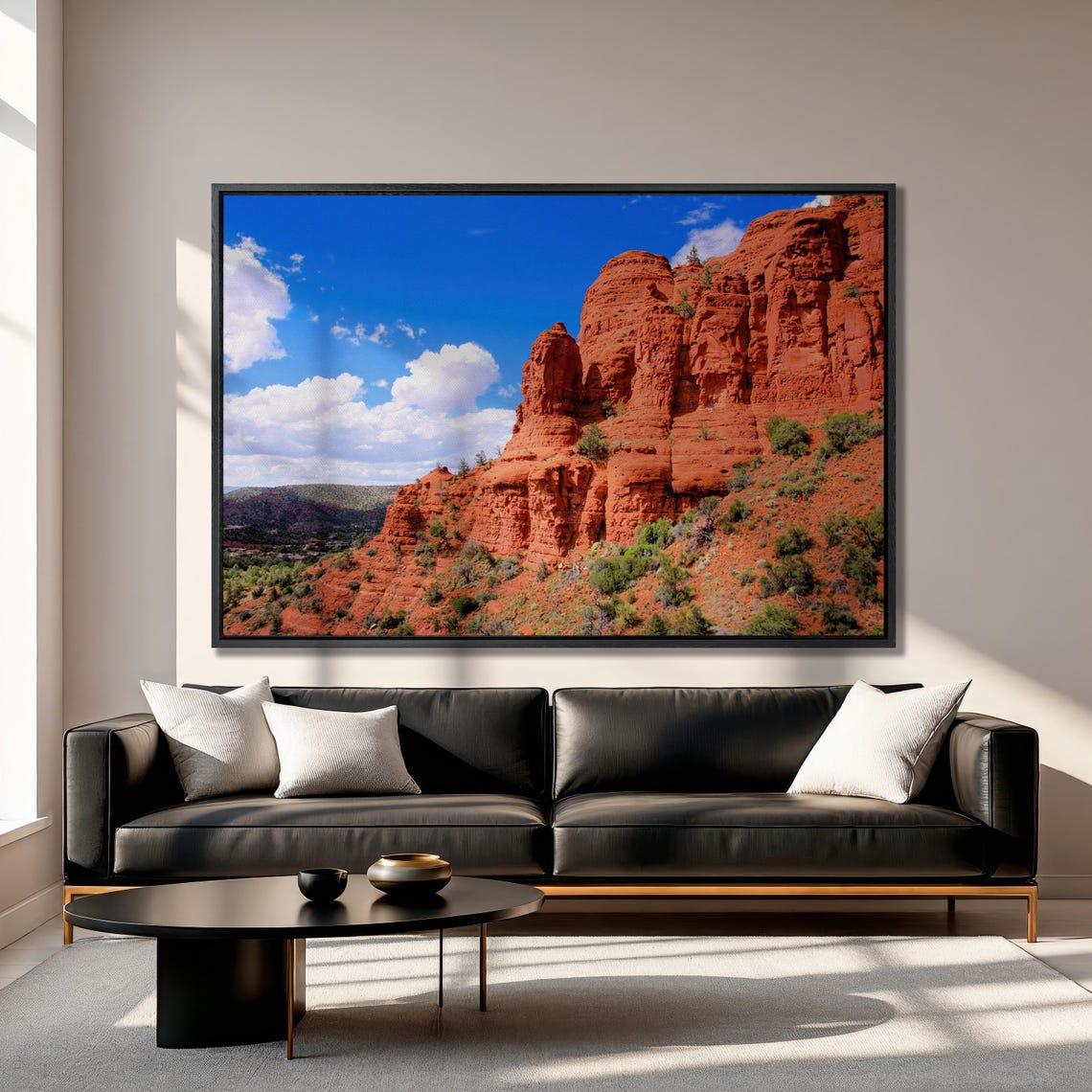 Sedona Red Rock Cliffs Under A Bright Blue Sky Desert Art Poster - Image 4