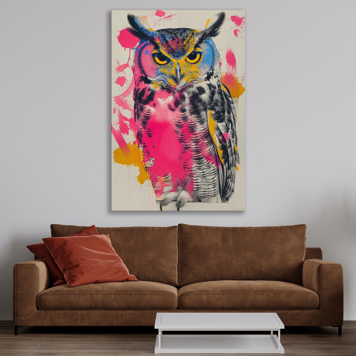 Colorful Owl Abstract Animal Wall Art Print, Vibrant - Image 2