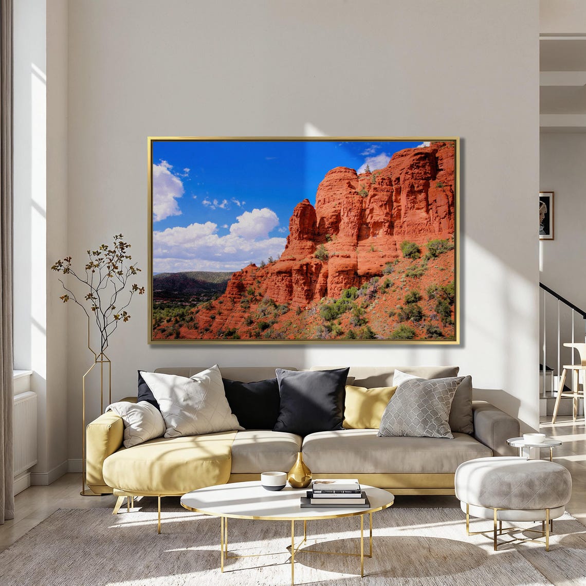 Sedona Red Rock Cliffs Under A Bright Blue Sky Desert Art Poster - Image 2