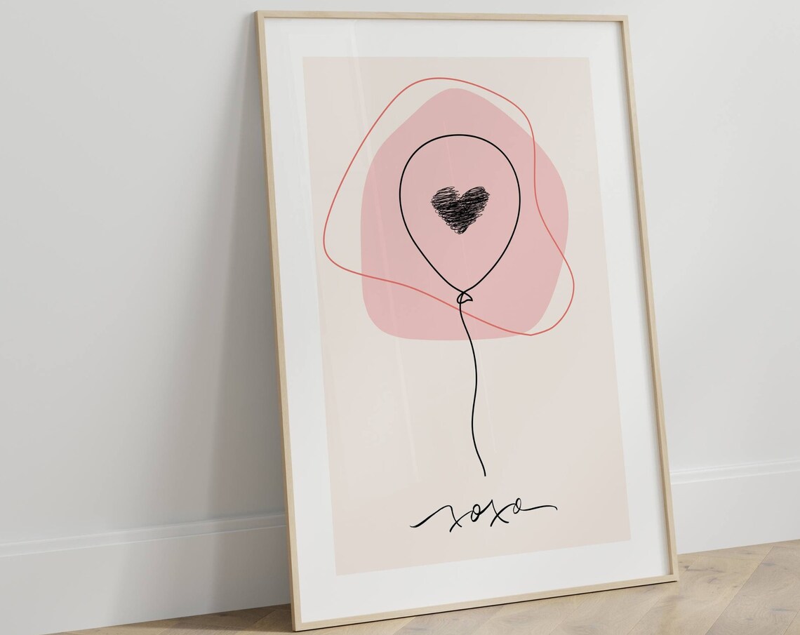 Xoxo Minimalist Line Art, One Line Drawing