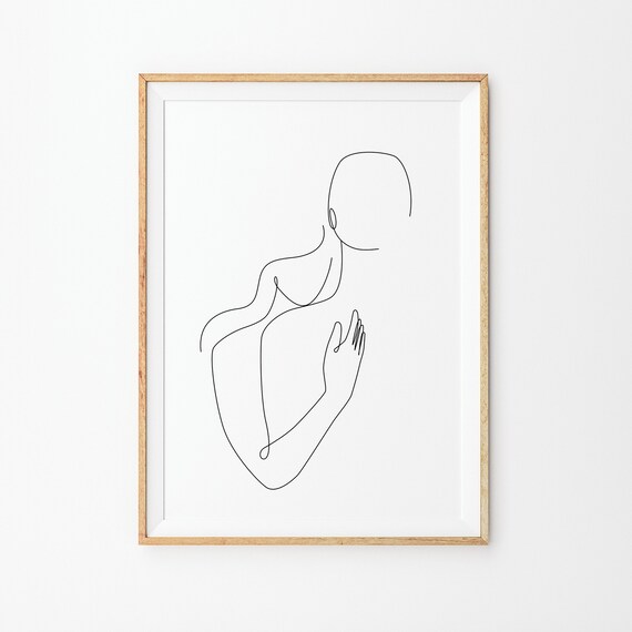 Couple Line Art Prints Line Art Poster Line Art Wall Decor Drawing Monochrome Art Line Drawing Abstract Love Art