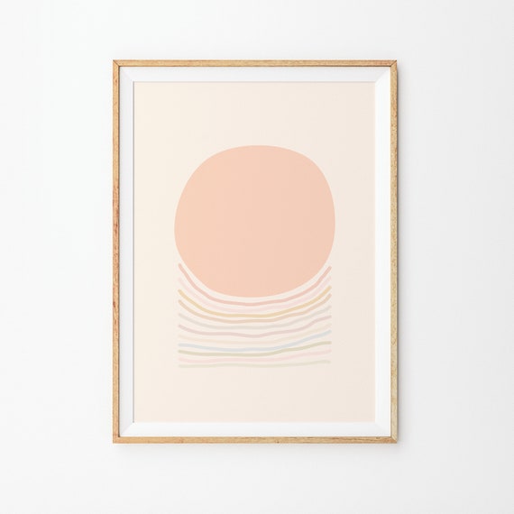 Abstract Art Print Neutral Prints Bohemian Wall Art Boho Art Wall Decor Geometric Art Boho Sun Print Art