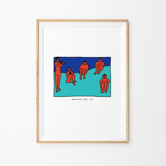 Henri Matisse Painting Art Interior Poster Wall Art Interior Decor Hand Drawing Henri Matisse Music Print