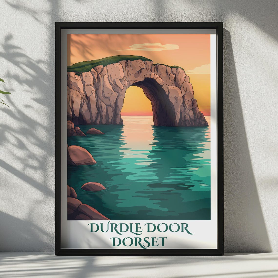 Durdle Door Dorset Jurassic Coast Sunset Rock Arch Travel Poster