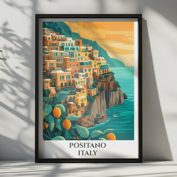 Positano Italy Cliffside Village Lemons Amalfi Coast Travel Wall Art