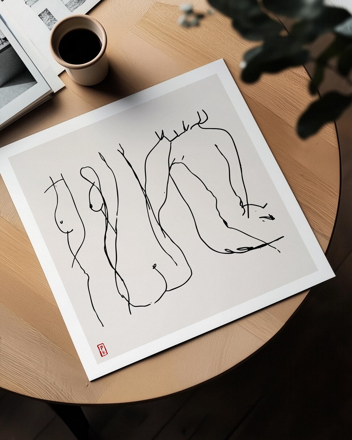 Figure No 17 Minimalist Line Drawing Female Nudes Art Poster - Image 3