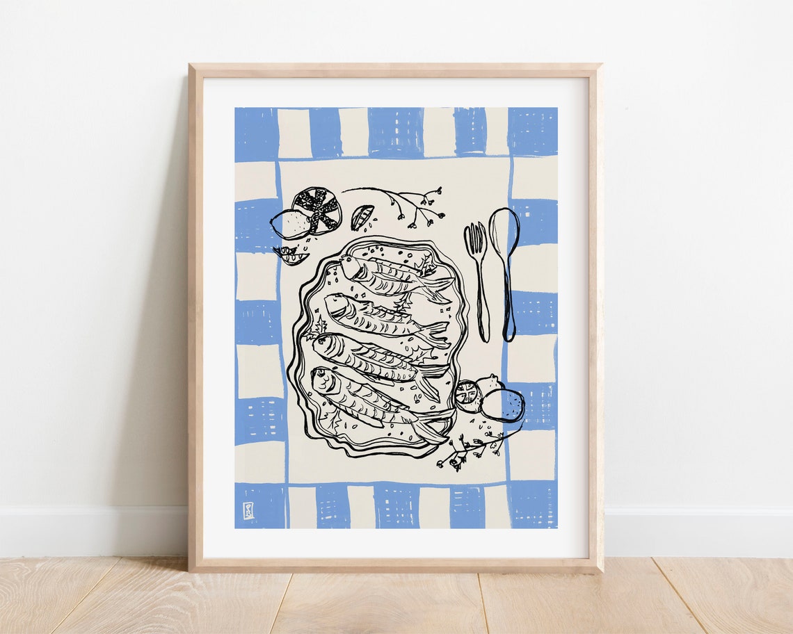 Poisson Gicle Fine Art Print Wall Art Wall Decor Food Art Fish Art Food Illustration Illustration Art Art Print Kitchen Art