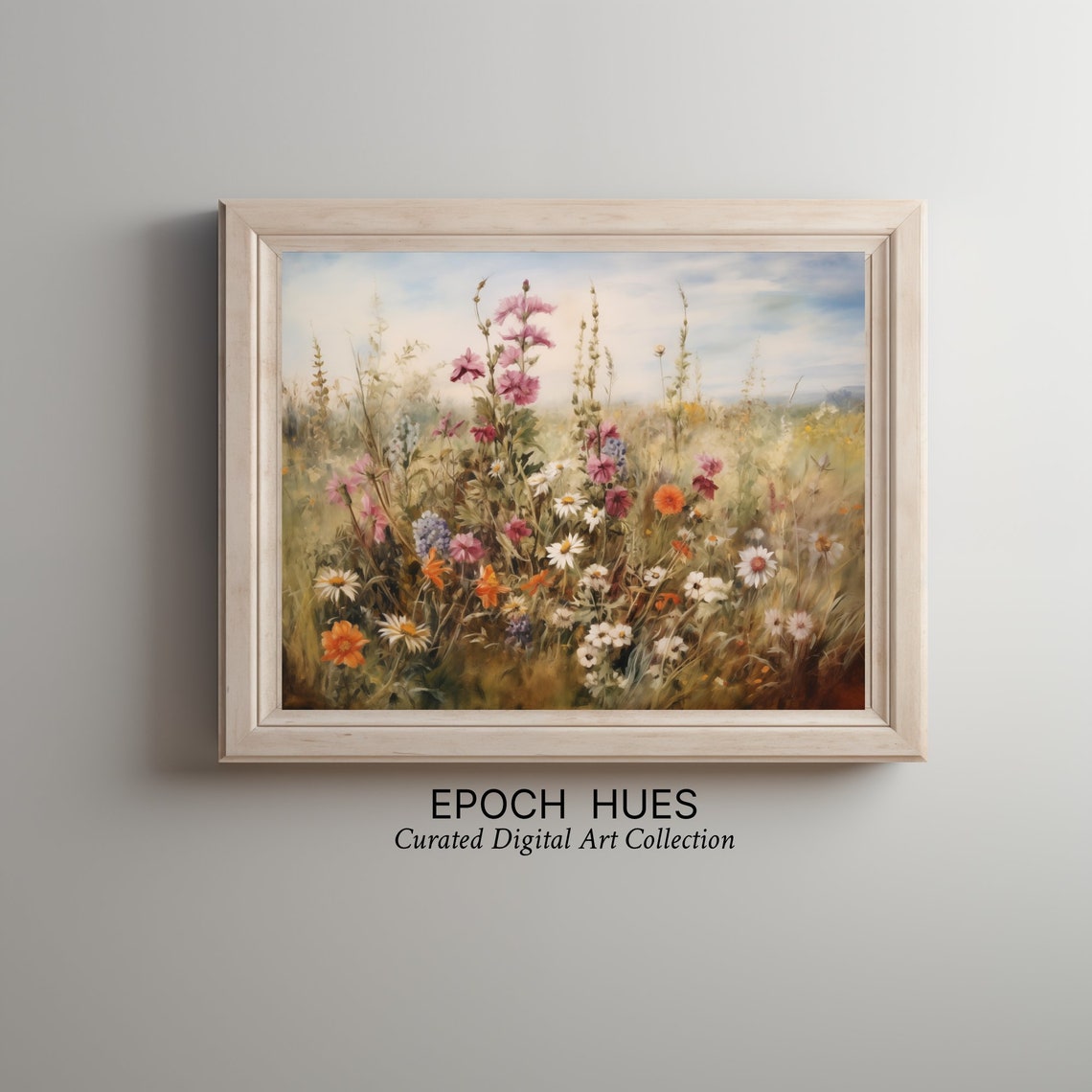 Colorful Wildflower Field Pastel Meadow Blooming Flower Poster