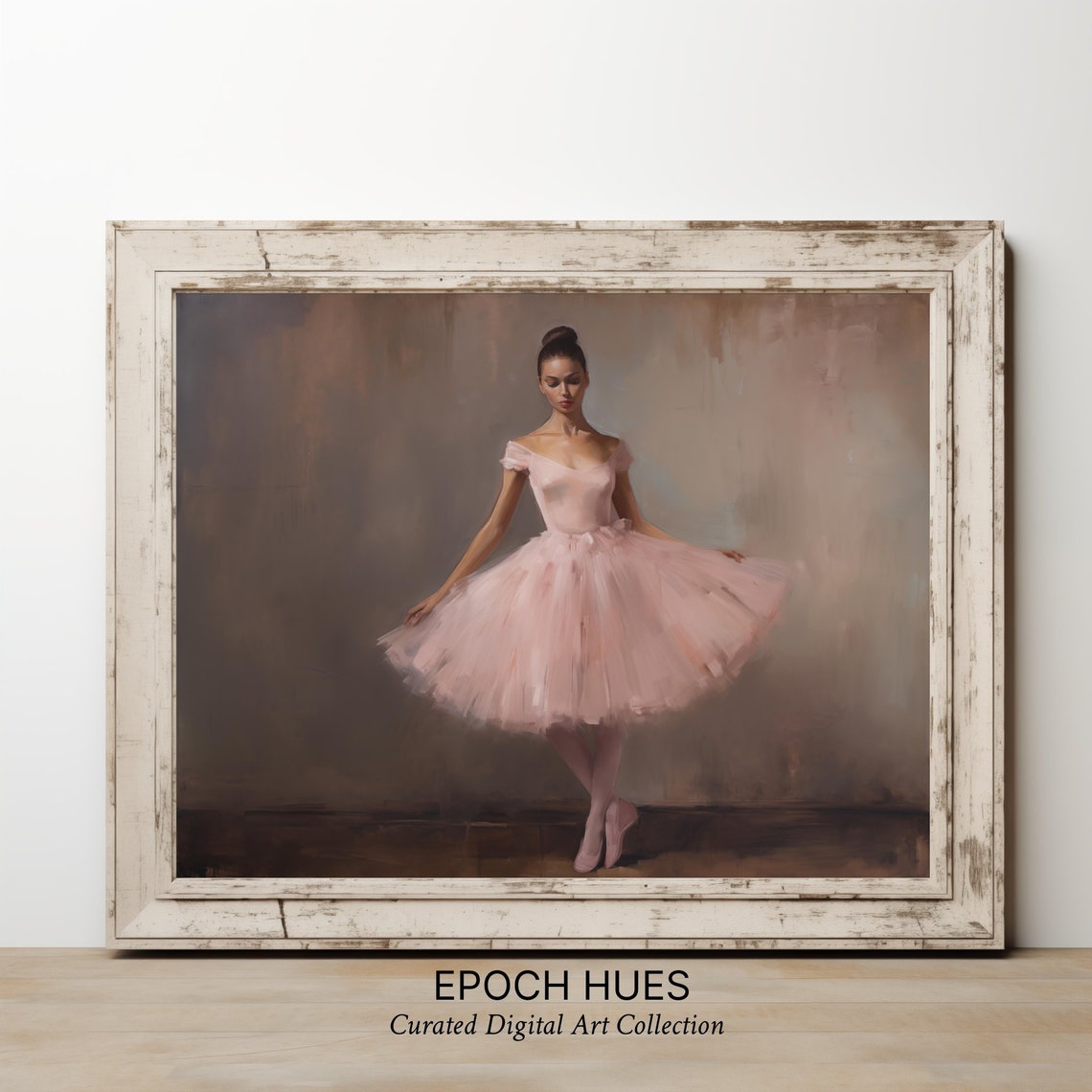 Ballet Dancer Art Elegant Ballerina Painting Wall Art Dance Studio Decor Pink Tutu Graceful Pose Large Format - Image 2